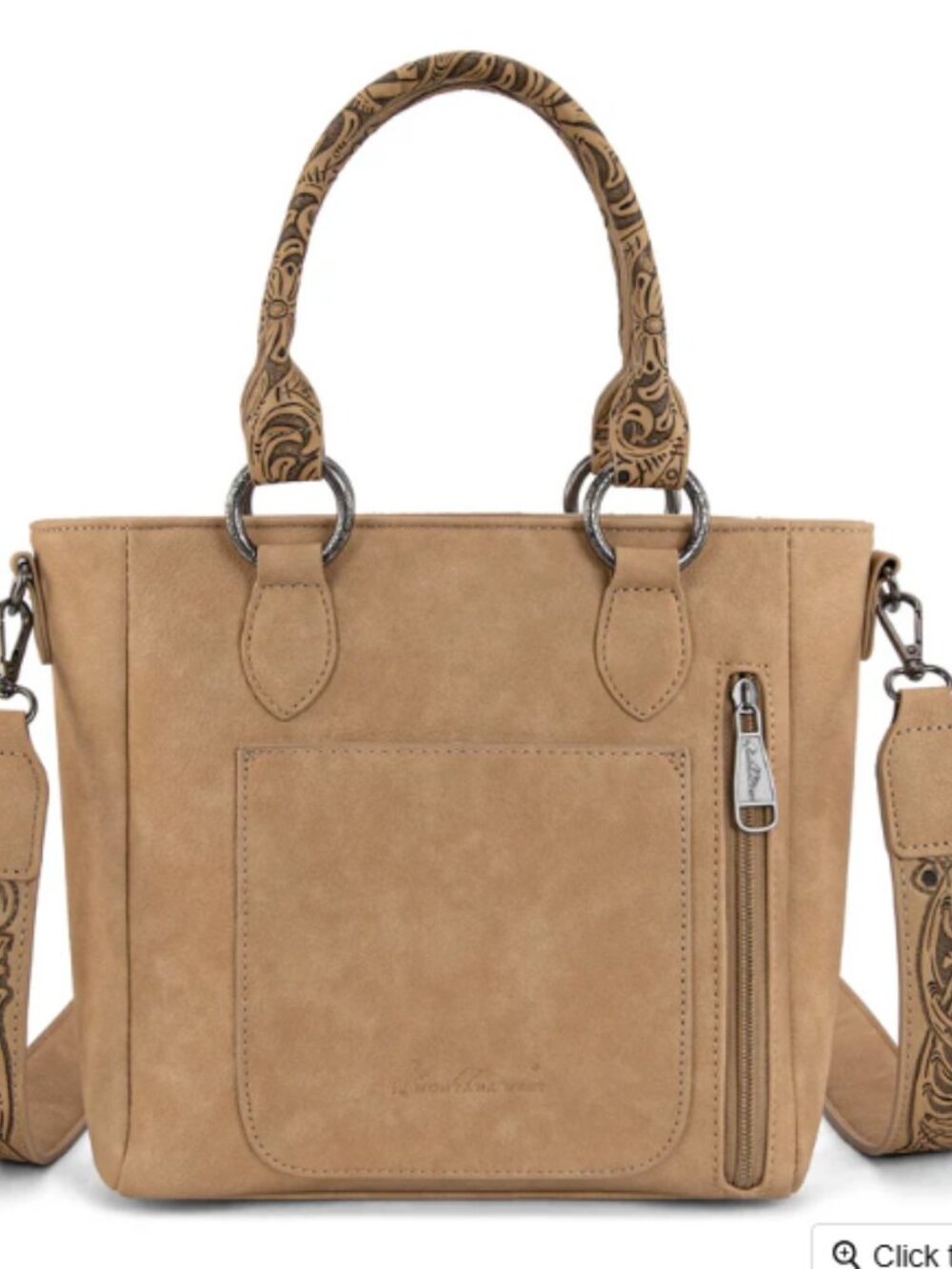 Montana West Cowhide Concealed Carry Tote, Beige NWT - Picture 2 of 6